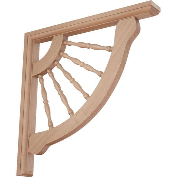 Ekena Millwork 1-1/2 in. x 12 in. x 12 in. Cherry Crendon Wagon Wheel Bracket