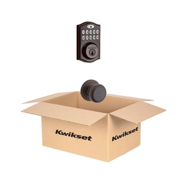 Z-Wave SmartCode Touchscreen Venetian Bronze Single Cylinder Electronic Deadbolt featuring Juno Hall/Closet Knob
