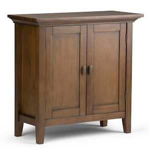 Redmond Solid Wood 32 in. Wide Transitional Low Storage Cabinet in Rustic Natural Aged Brown