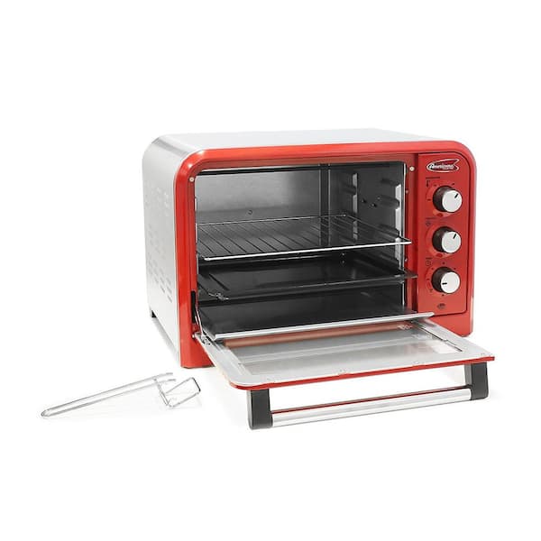 Unbranded 6 Slice of Bread or 12 in. Pizza Retro Red Toaster Oven