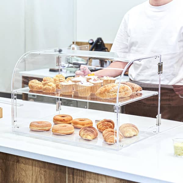 Transparent Acrylic Cake Display Cabinet Pastry/Doughnut/Cup Storage Box  2-Layer Bread And Display Rack Dust-Proof - AliExpress