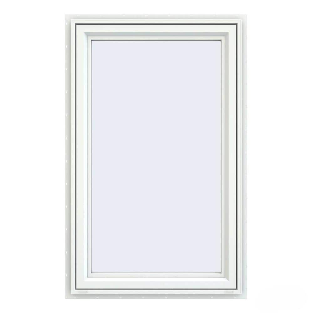 JELD-WEN 29.5 in. x 47.5 in. V-4500 Series White Vinyl Left-Handed Casement  Window with Fiberglass Mesh Screen THDJW143200190 - The Home Depot