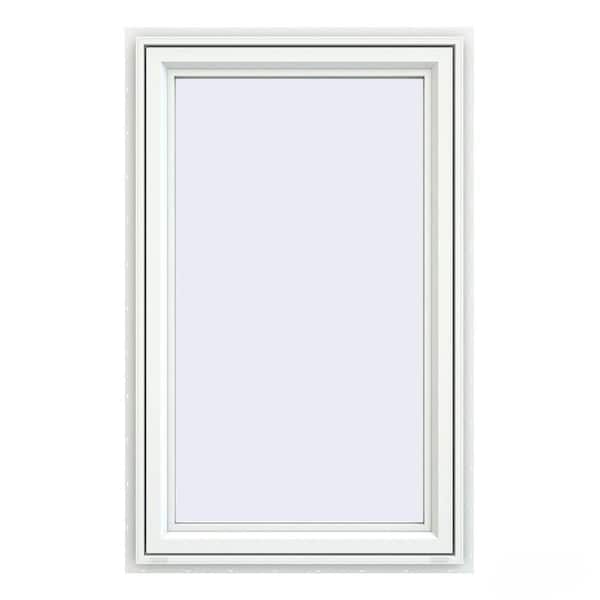 JELD-WEN 29.5 in. x 47.5 in. V-4500 Series White Vinyl Left-Handed Casement Window with Fiberglass Mesh Screen