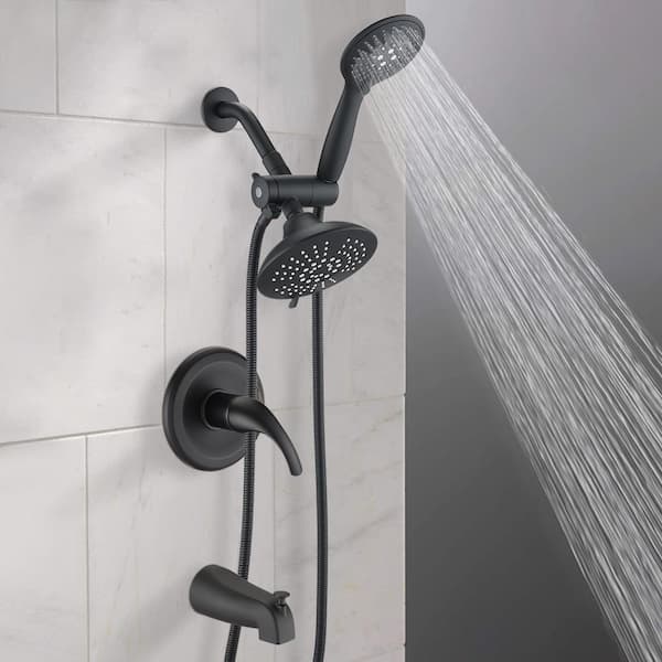 6 Spray Tub And Shower Faucet, Bathtub Shower Faucet Combo Black