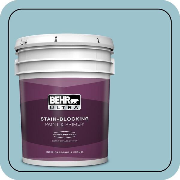 BEHR ULTRA 5 gal. #ICC-99 Alluring Blue Extra Durable Eggshell Enamel Interior Paint & Primer