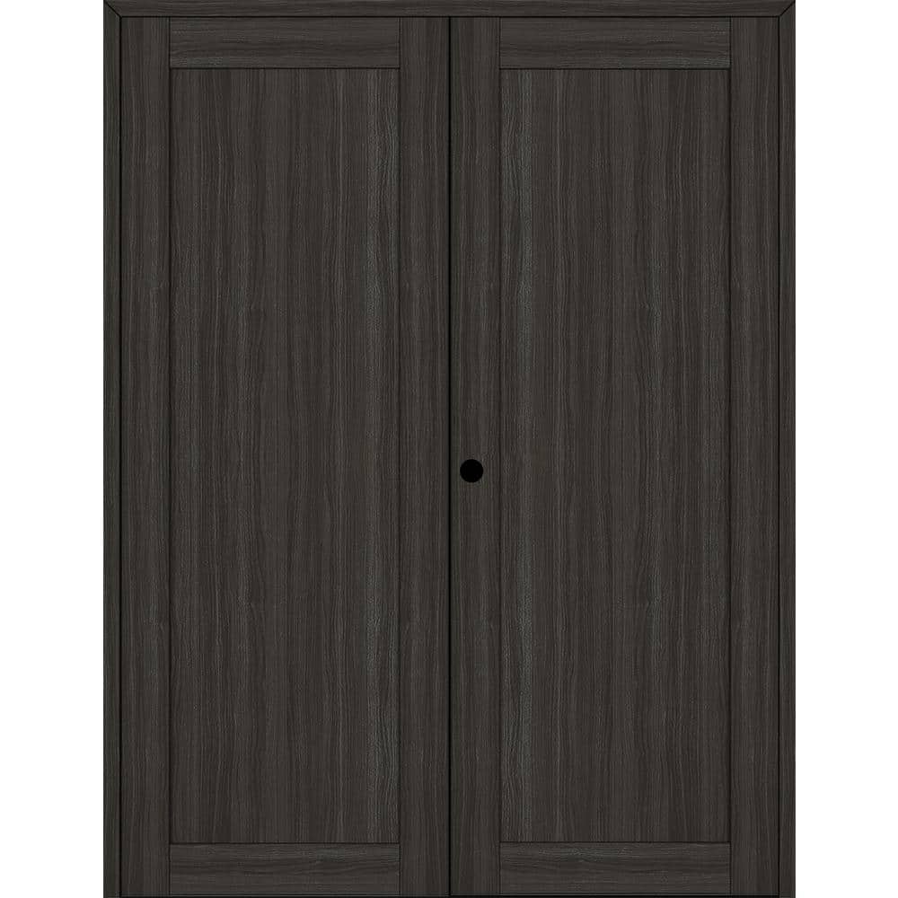 1-Panel Shaker 60 in. x 80 in. Right Active Gray Oak Wood Composite Double Prehung Interior Door price history on PriceWatchPro