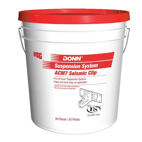 USG Donn Brand Ceiling Grid Seismic Attachment Clips, case of 30