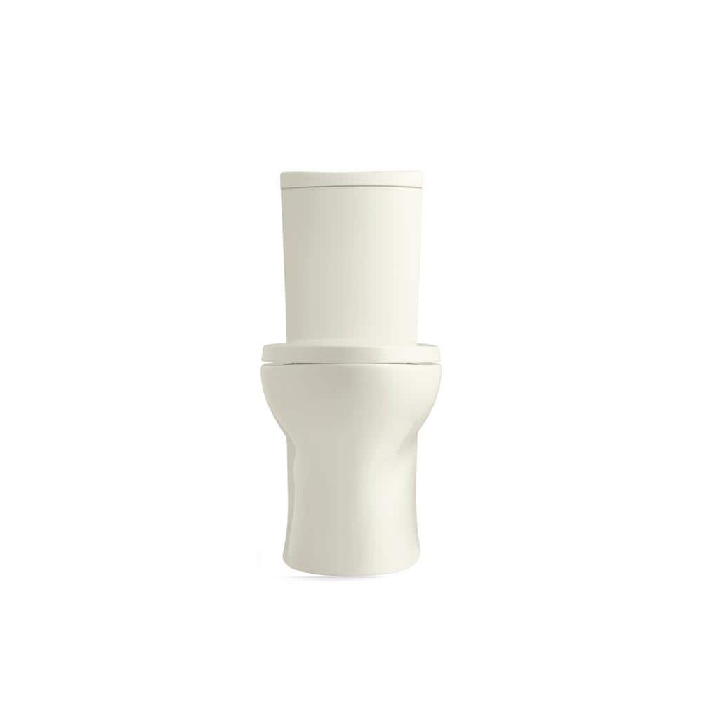 White Compact Dual-Flush Toilet Tank with Modern Curves