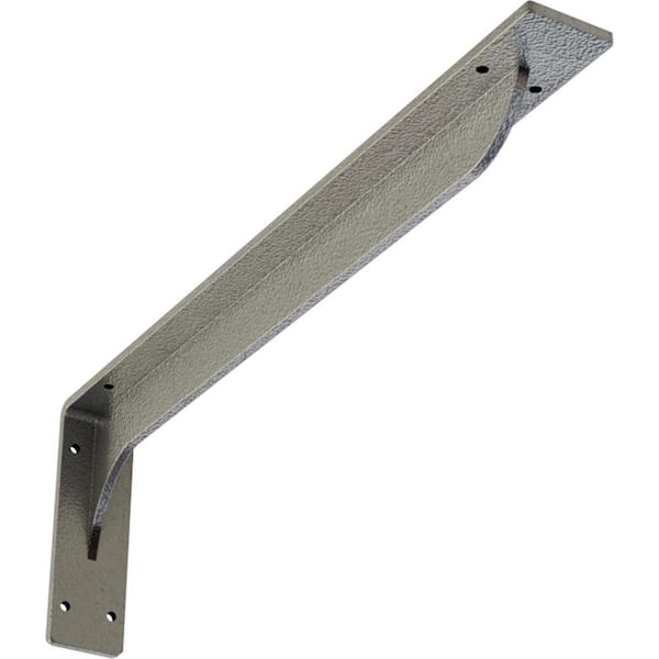Ekena Millwork 2 in. W x 6-1/2 in. H x 20 in. D Hammered Silver Embrey Steel Bracket