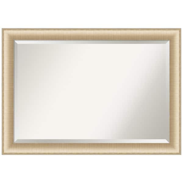 Medium Rectangle Brushed Gold Metallic Beveled Glass Modern Mirror (28.75 in. H x 40.75 in. W)
