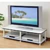 Furinno  11174WH White Finish w/White Tube EX /WH Just No Tools Mid TV Stand 