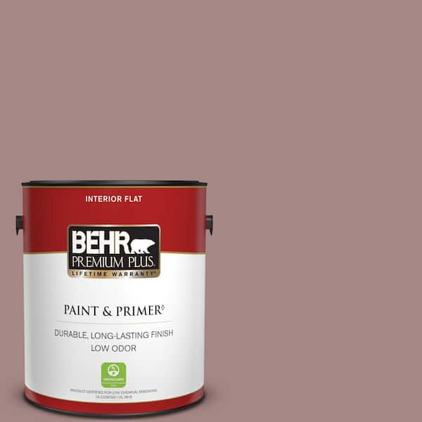 BEHR PREMIUM PLUS 1 gal. #120F-4 Blackberry Mocha Flat Low Odor Interior Paint & Primer