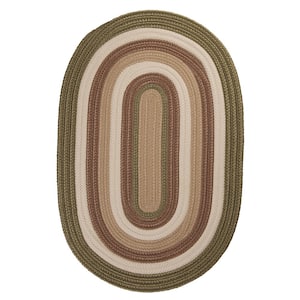 Frontier Green 4 ft. x 6 ft. Oval Braided Area Rug