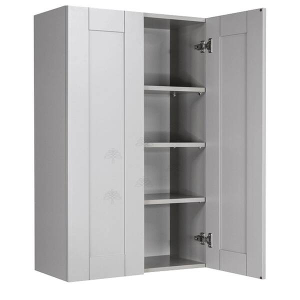 LIFEART CABINETRY Anchester Assembled 36x42x12 in. Wall Cabinet with 2 Doors 3 Shelves in Light Gray
