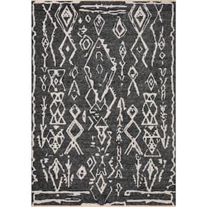 Vance Charcoal/Dove 9 ft. 6 in. x 13 ft. 1 in. Moroccan Tribal Area Rug