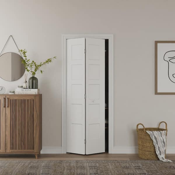 Masonite 30 in. x 80 in. 5-Panel Bayshore Hollow Core Primed