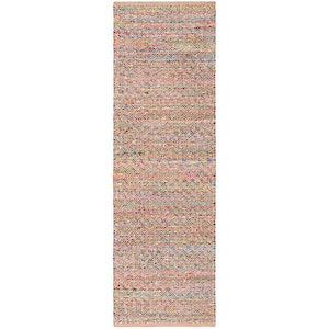 Cape Cod Red/Natural 2 ft. x 8 ft. Distressed Geometric Runner Rug