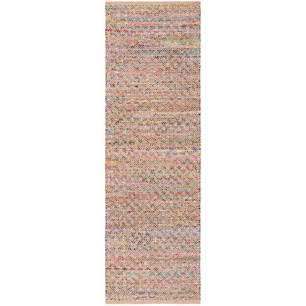 SAFAVIEH Cape Cod Red/Natural 2 ft. x 8 ft. Distressed Geometric Runner Rug