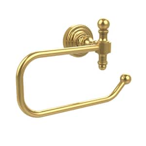 Retro Wave Collection European Style Single Post Toilet Paper Holder in Polished Brass