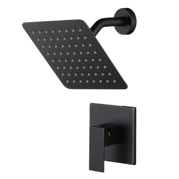 ARCORA Round 1-Spray Patterns with 1.6 GPM 8 in. Wall Mount Rain Fixed Shower Head in Oil Rubbed Bronze