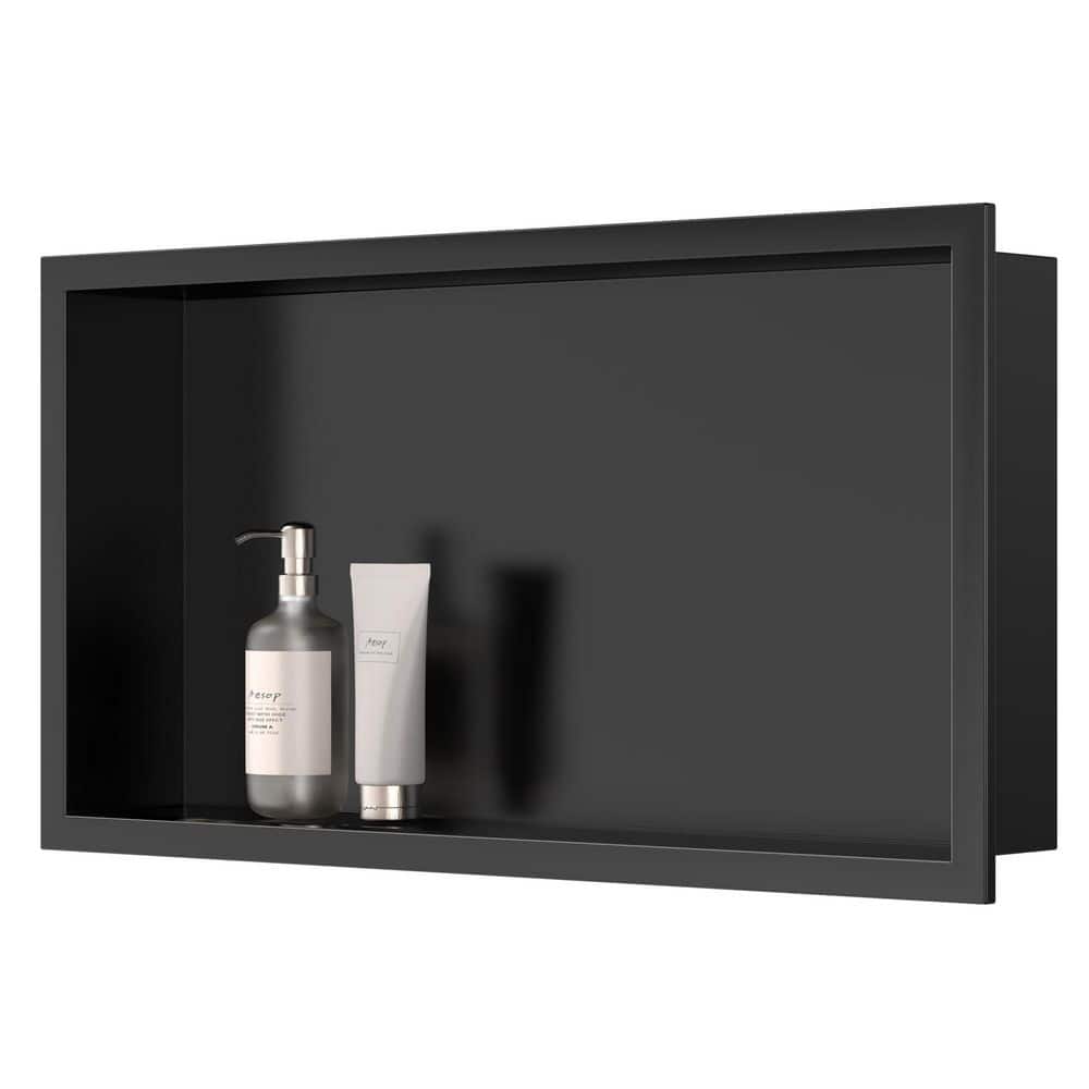 24 in. W x 12 in. H x 4 in. D Waterproof Recessed Shower Niche Space-Saving Storage Shelf in Matte Black, No Tile Needed price history on PriceWatchPro