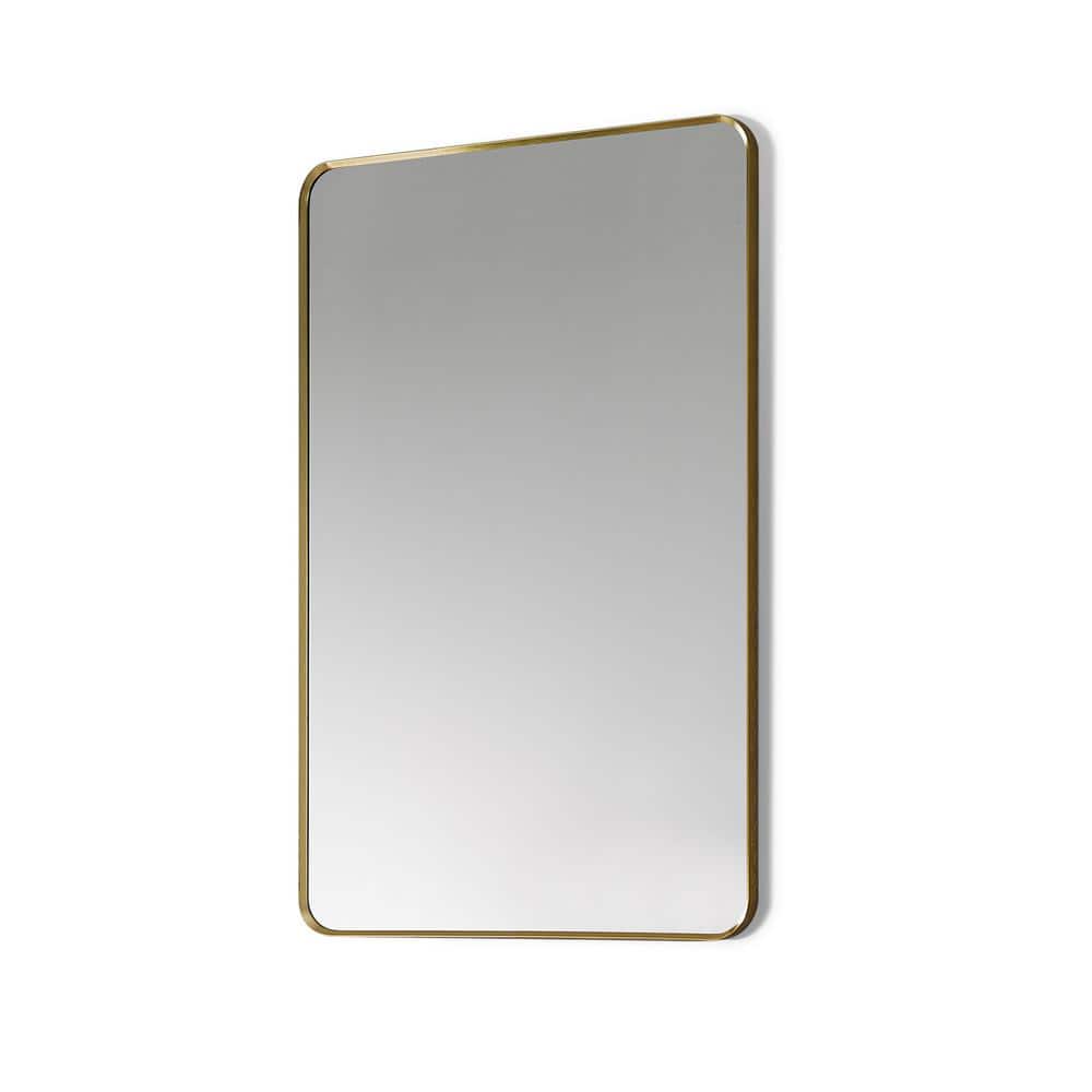 Gold Aluminum Rectangular Bathroom Vanity Mirror