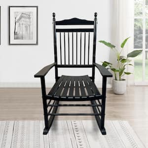 Wood Outdoor Rocking Chair, Black (Set of 1)