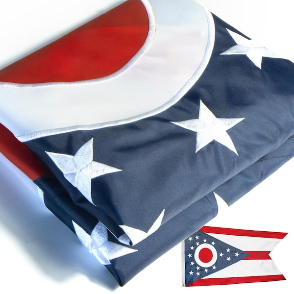 3 ft. x 5 ft. EverStrong Series Embroidered Ohio State Flag-Embroidery and Heavy Duty-Polyester Ohio OH State Flags