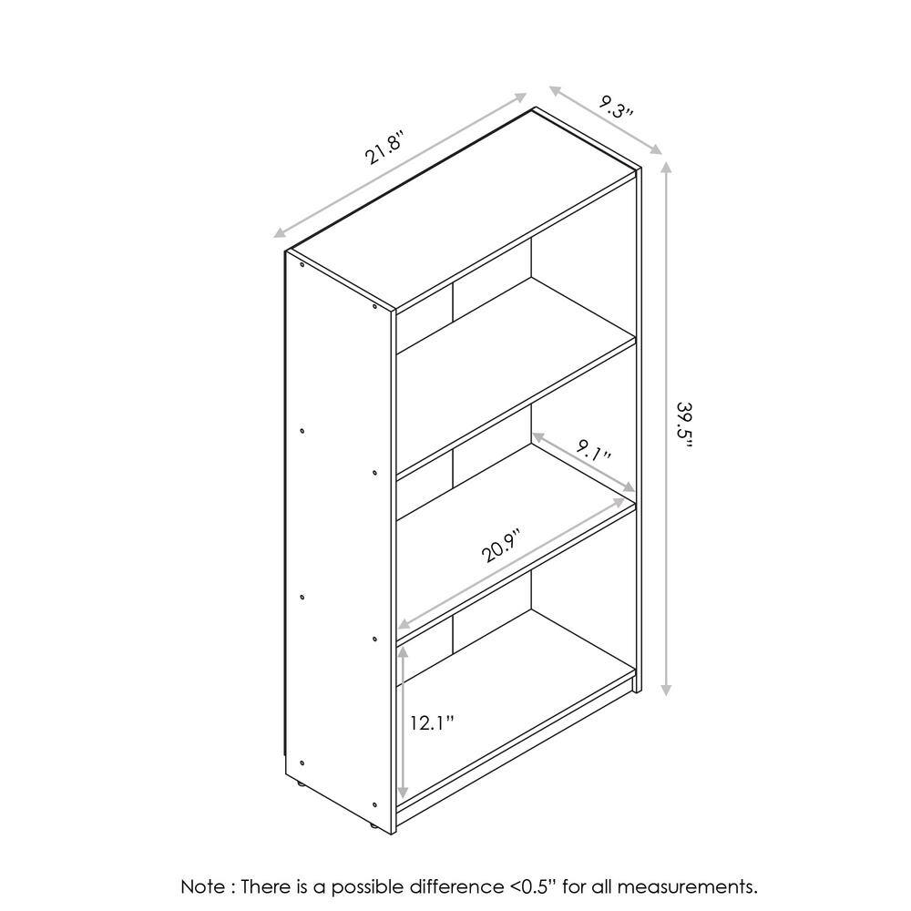 Black Laminated 3-Tier Kids' Wood Bookcase