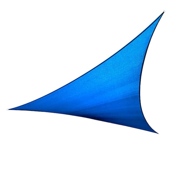 ROYAL SHADE 22 ft. x 22 ft. x 22 Blue Triangle Sun Shade Sail Canopy ...