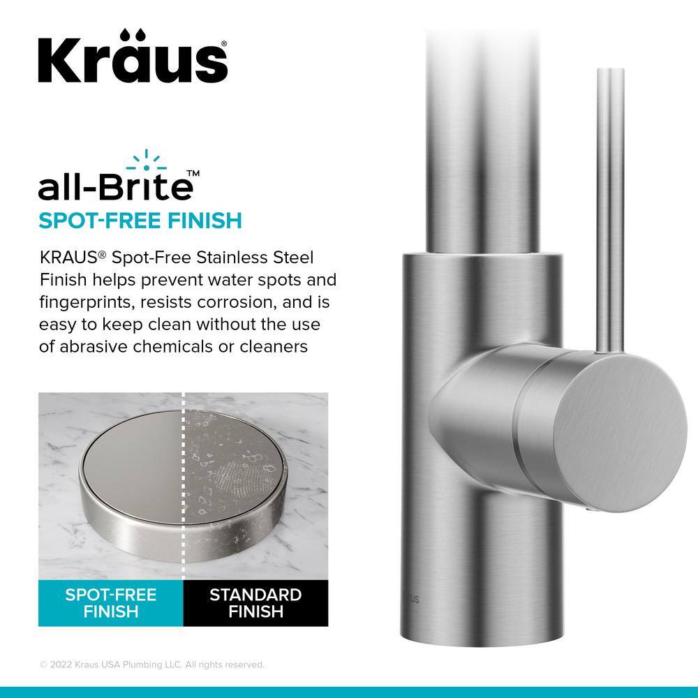 Stainless Steel Commercial Style Pull-Down Kitchen Faucet with Water Filter