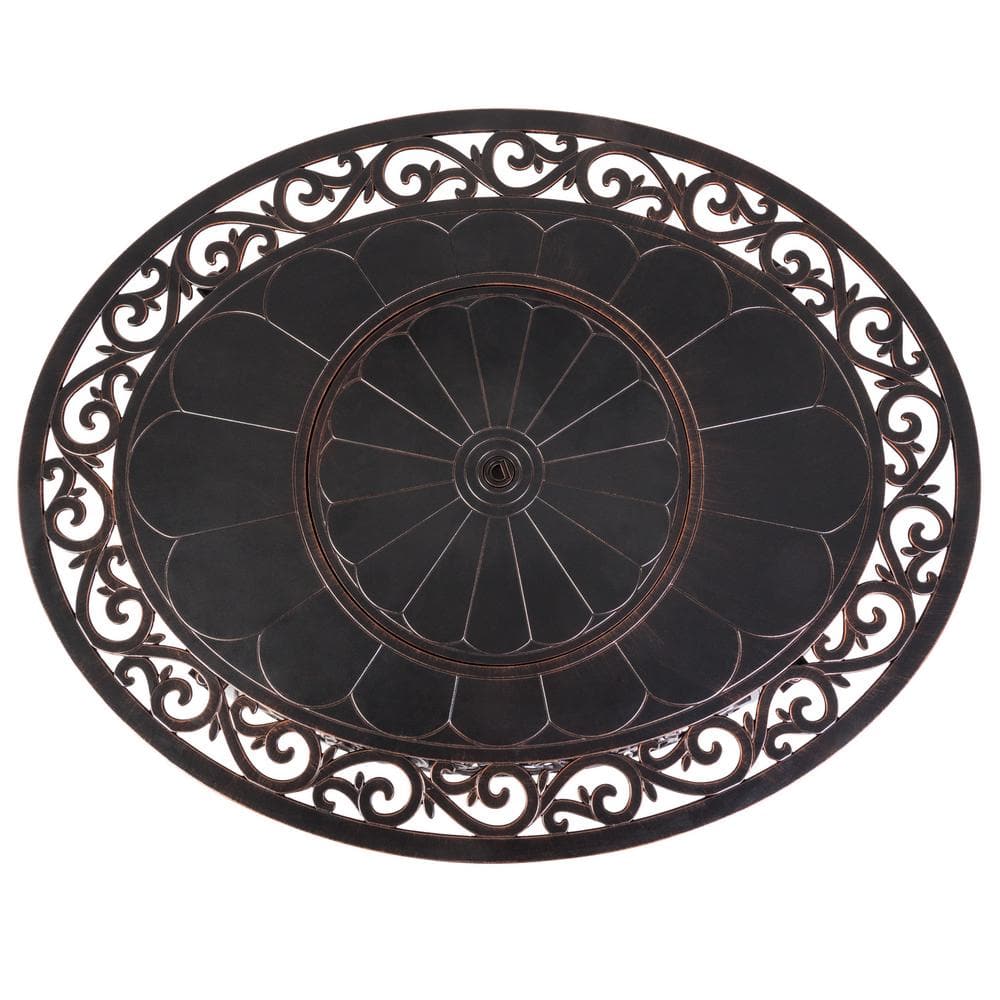 53" Bronze Cast Aluminum Gas Fire Pit Table