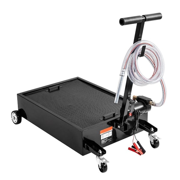 Low Profile Oil Drain Pan, 15 Gal. Oil Drain Pan with Pump, Oil Change Pan with 180-Watt Electric Pump, 8.2 ft. Hose