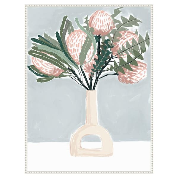 Amanti Art "Renewed Bouquet I" by Urban Road 1-Piece Floater Frame Giclee Home Canvas Art Print 42 in. x 32 in.