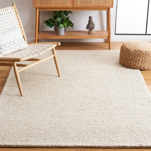 Natura 4 ft. x 6 ft. Beige/Ivory Textured Solid Area Rug