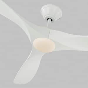 Maverick LED 60 in. Integrated LED Indoor/Outdoor Matte White Ceiling Fan with White Blades with 6-Speed Remote Control