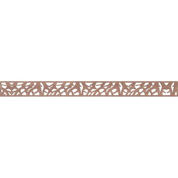 Ekena Millwork Manton Fretwork 0.25 in. D x 46.375 in. W x 4 in. L Walnut Wood Panel Moulding