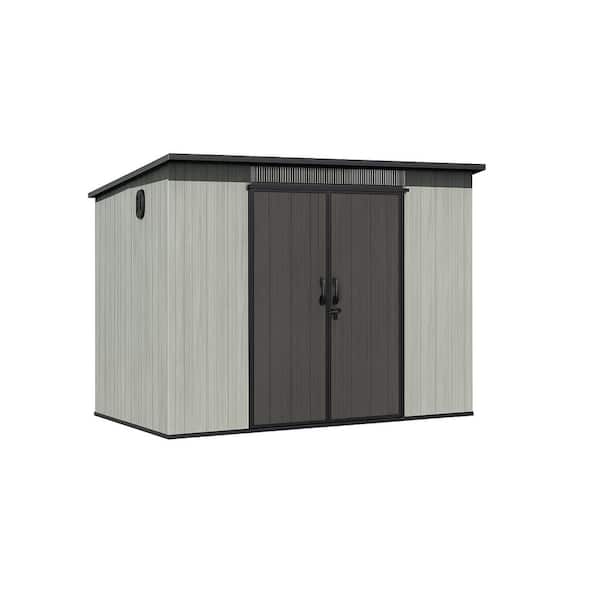 6.2 ft. x 11ft. Resin Outdoor Storage W/Louvered Vent, Lockable Doors and Sloping Roof for Backyard,Gray (68.2 sq. ft. )