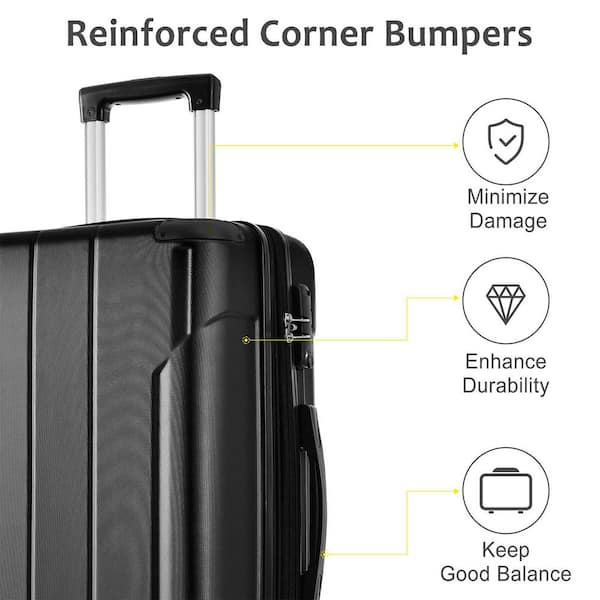 Merax 29.9 in. Black ABS Hardside Luggage Spinner Expandable