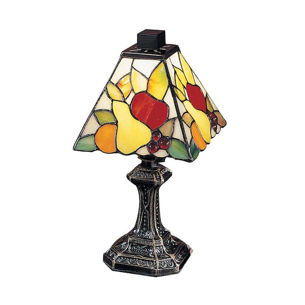 Dale Tiffany 11 in. Fruit Antique Brass Mini Table Lamp