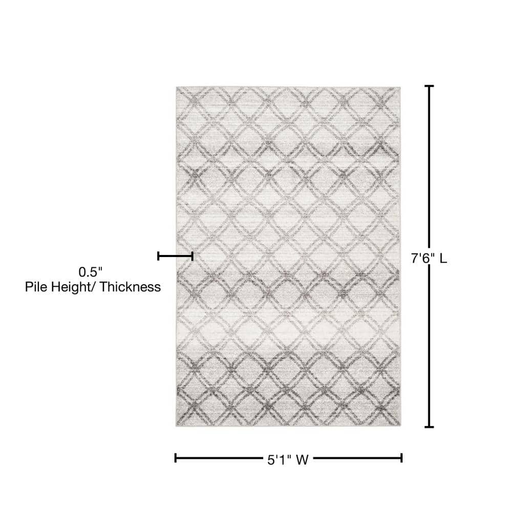 Chic Gray Geometric Tufted Rectangular Area Rug