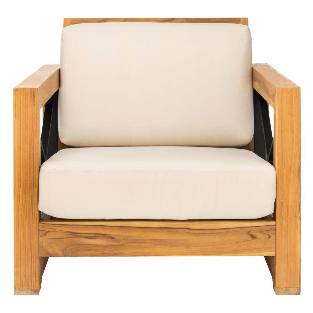 Andros Brazilian Teak Outdoor Lounge Chair with Beige Cushion price history on PriceWatchPro