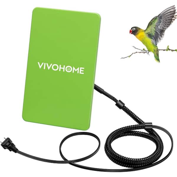 VIVOHOME 15-Watt 5 in. x 8 in. Green Bird Cage Heater with Thermostatically Controlled