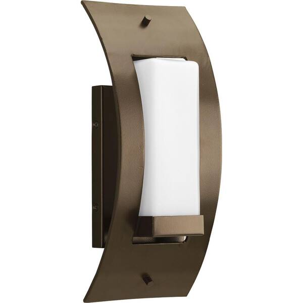 Progress Lighting Peek-a-boo Collection 1-Light 13 in. Outdoor Antique Bronze Wall Lantern Sconce