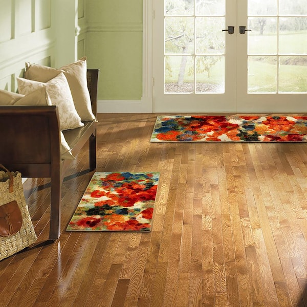 Colorful Garden 2 ft. x 5 ft. Machine Washable Floral Contemporary Runner Rug