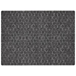 Premiere Squares Charcoal 3 ft. x 4 ft. Needlepunch Commercial Mat