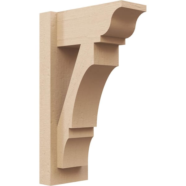 Ekena Millwork 6 in. x 20 in. x 12 in. Balboa Traditional Rough Cedar Woodgrain Timberthane Polyurethane Outlooker, Primed Tan