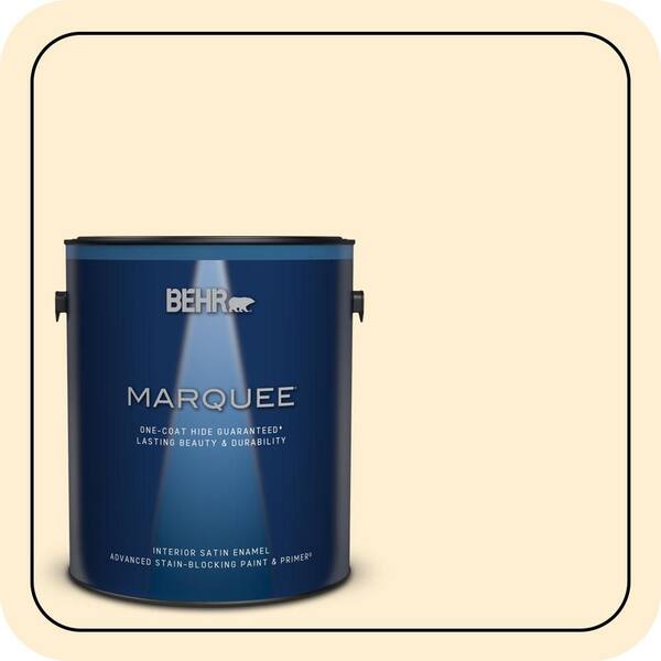 BEHR MARQUEE 1 gal. #350C-1 Downy Satin Enamel Interior Paint & Primer