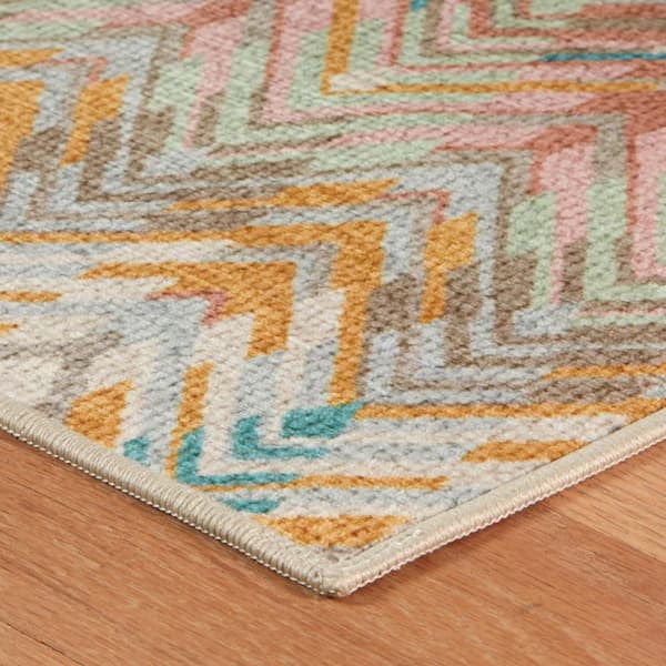 6 ft. x 9 ft. Stone Seneca Machine Washable Indoor Area Rug
