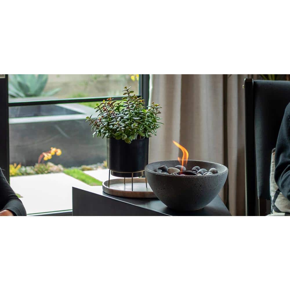 Geo Black Concrete Tabletop Gel Fuel Fire Bowl